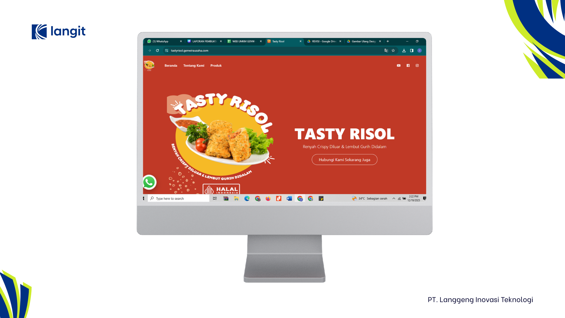 Pembuatan Landing Page UMKM – Program Gen Wirausaha Milenial (Tasty Risol)