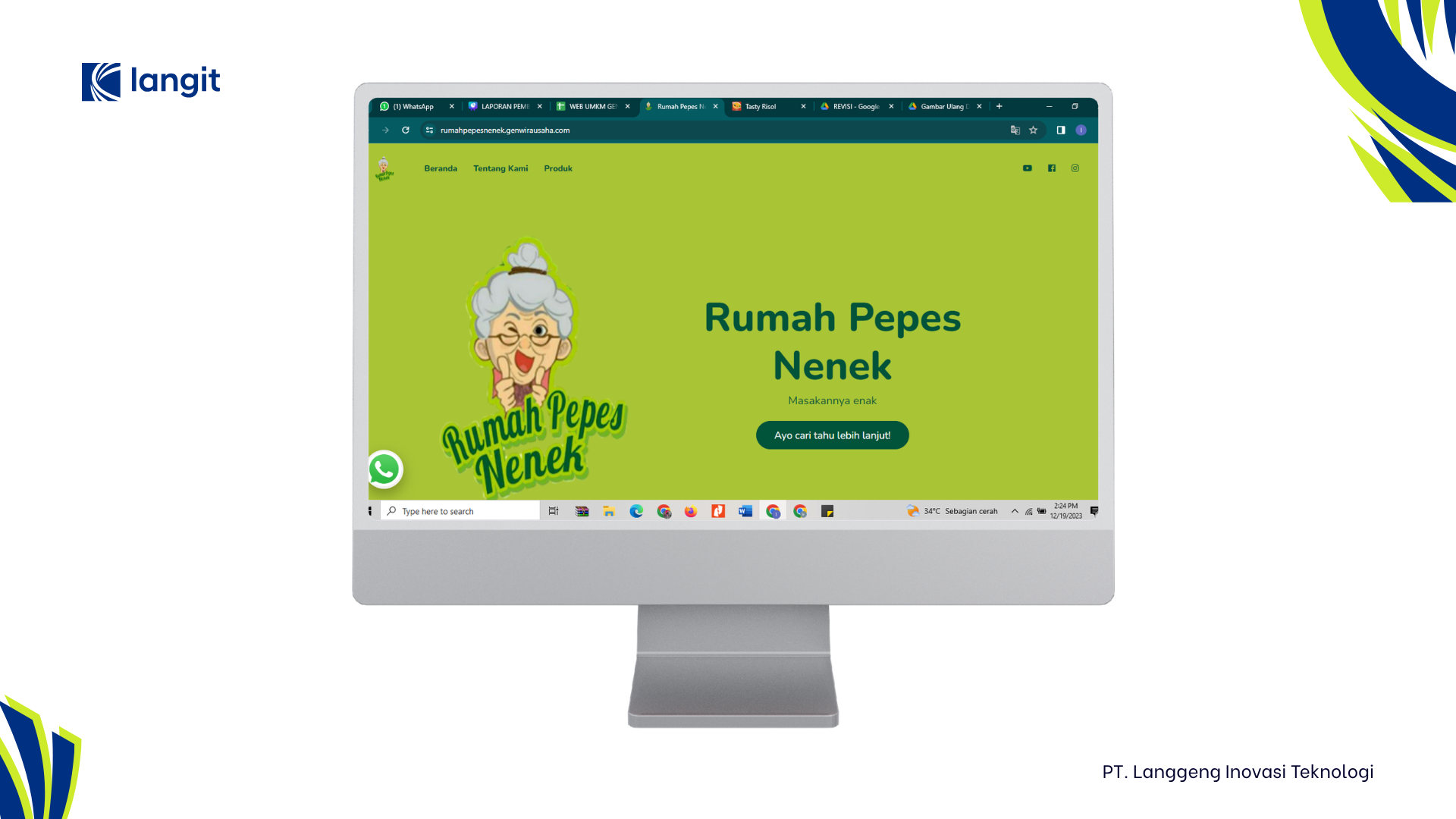 Pembuatan Landing Page UMKM – Program Gen Wirausaha Milenial (Rumah Pepes Nenek)