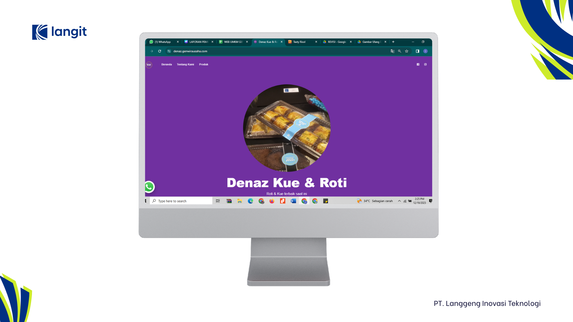 Pembuatan Landing Page UMKM – Program Gen Wirausaha Milenial (Denaz Kue & Roti)