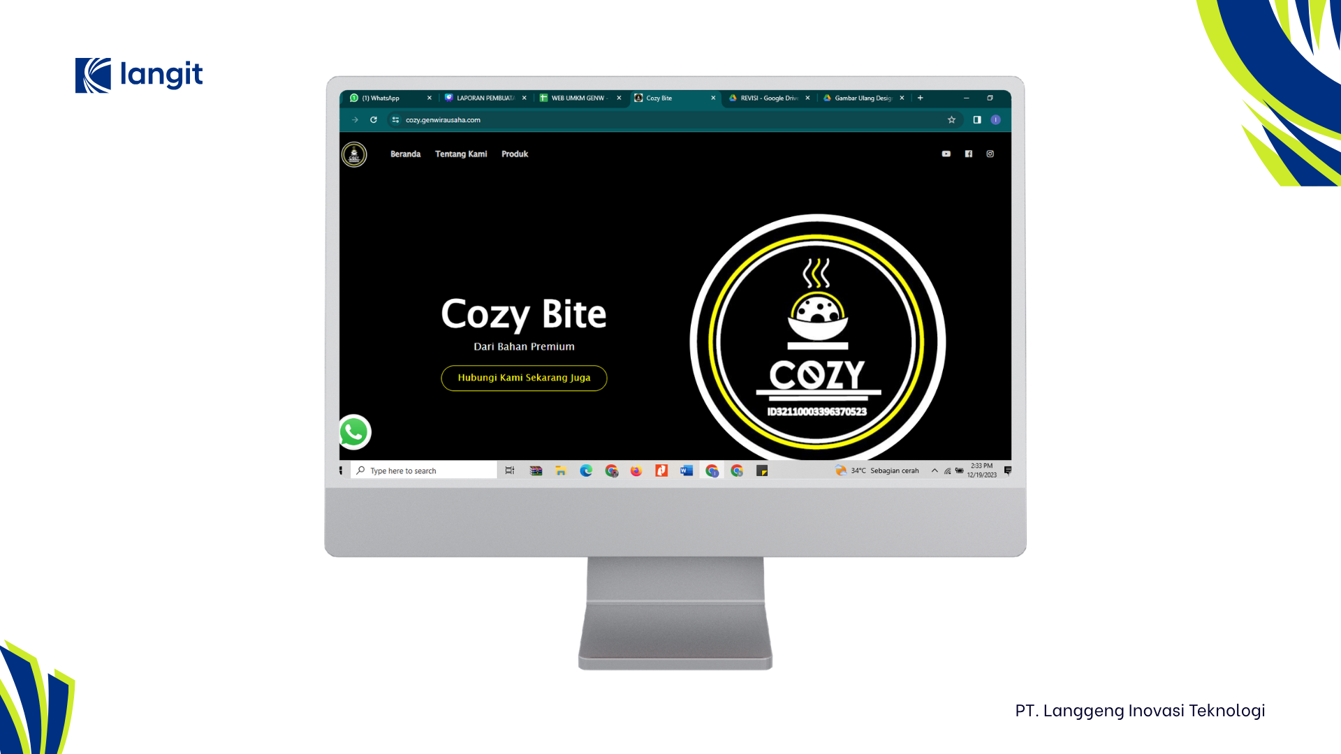 Pembuatan Landing Page UMKM – Program Gen Wirausaha Milenial (Cozy Bite)