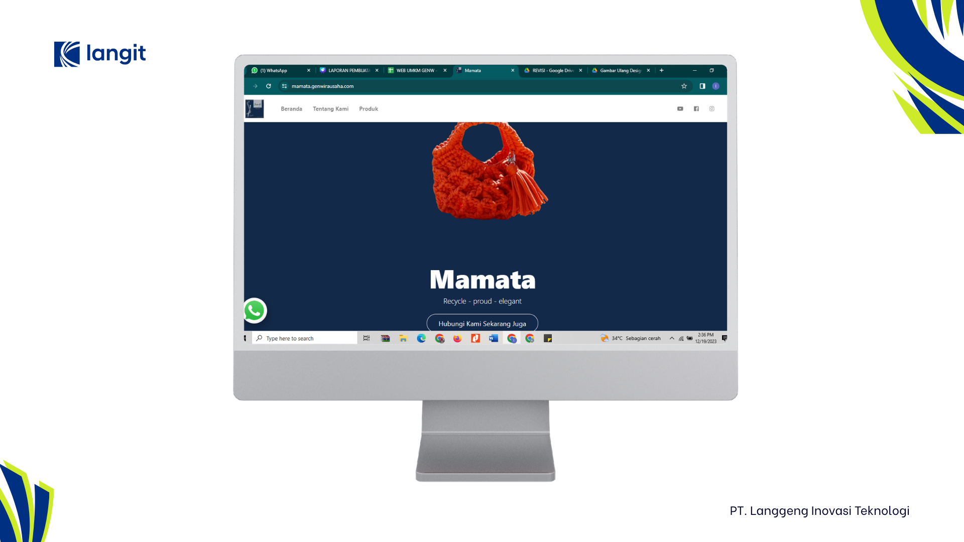 Pembuatan Landing Page UMKM – Program Gen Wirausaha Milenial (Mamata)