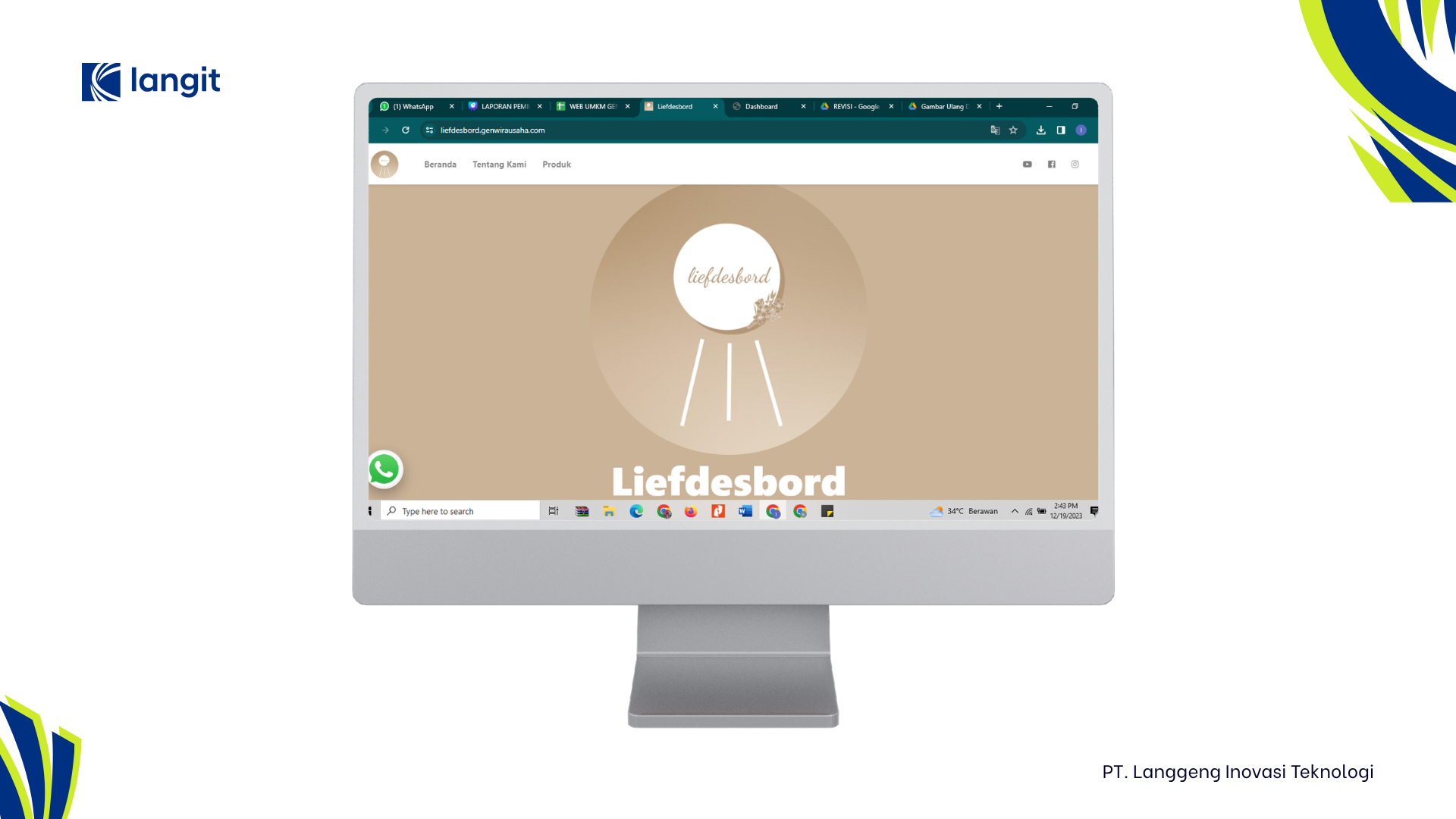 Pembuatan Landing Page UMKM – Program Gen Wirausaha Milenial (Liefdesboard)